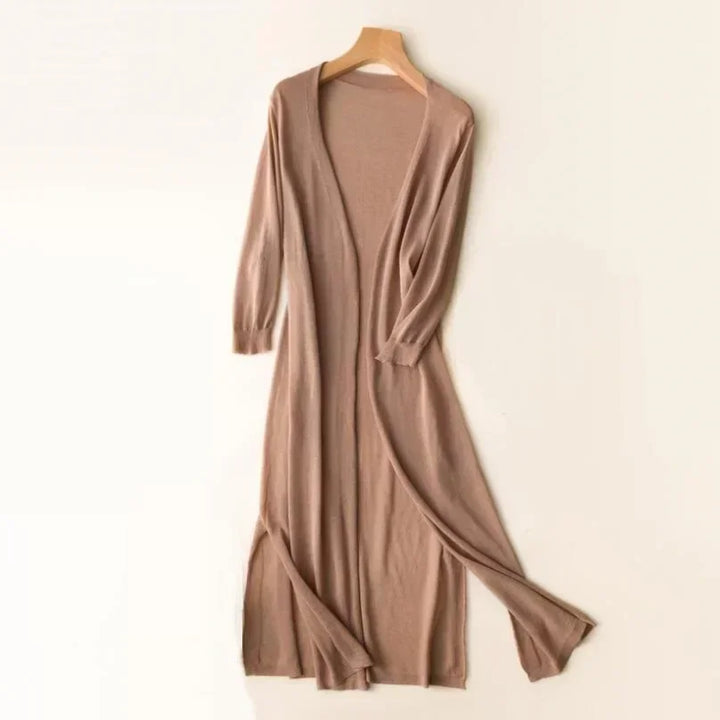Lange open cardigan in terracotta tintvvbvg 