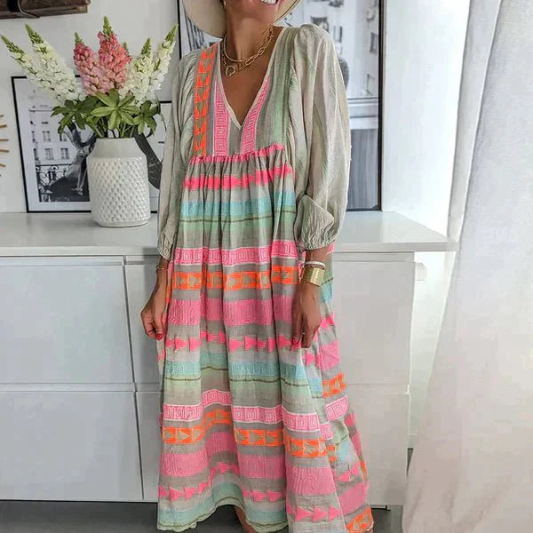 Overhemd jurk met tie-dye print en knoopsluitingve