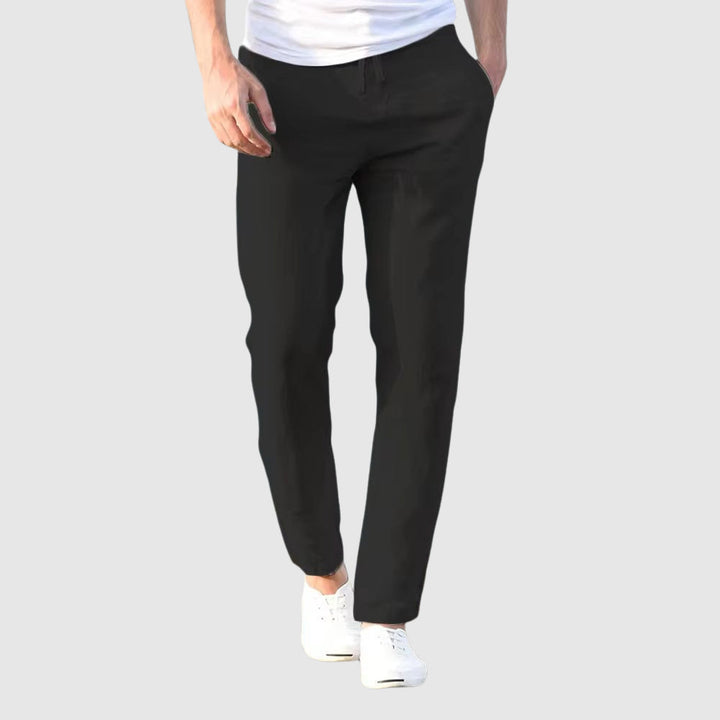 Heren Broek met Rechte Pijpen - Elastische Tailleband met Trekkoord
